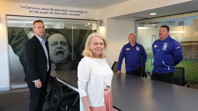 Bulldogs Chair and daughter of the legendary Bullfrog Moore, Lynne Anderson, at Belmore Sports Ground. Picture: Brett Costello