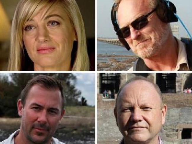 60 minutes crew behind bars: Tara Brown, Stephen Rice, David Ballment and Ben Williamson. Picture: Channel 9