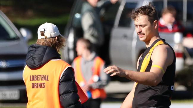 Mitchell Carter remains the top goalkicker in the Hills Football League this year. Picture: Lobethal Football League