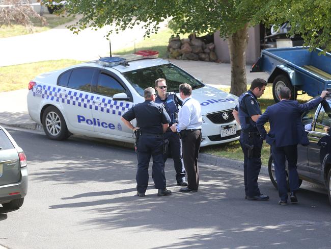 The Geelong home is being treated as a crime scene. Picture: Mike Dugdale