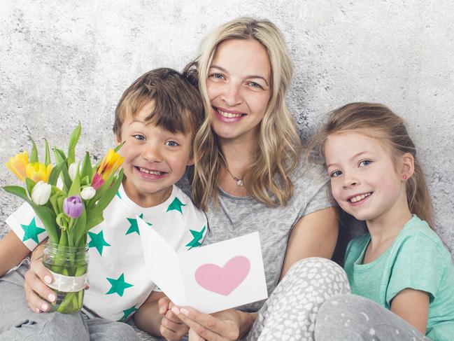 Happy Family - Children congratulate on Mother's Day