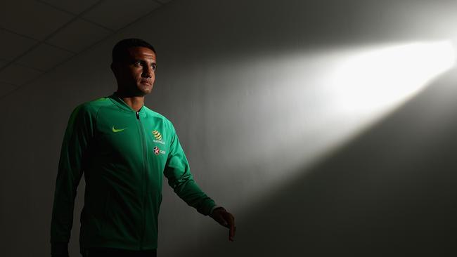 KAZAN, RUSSIA - JUNE 14:  Tim Cahill of Australia aarives for an Australia Socceroos media opportunity ahead of the FIFA World Cup 2018 at Stadium Trudovye Rezervy on June 14, 2018 in Kazan, Russia.  (Photo by Robert Cianflone/Getty Images)