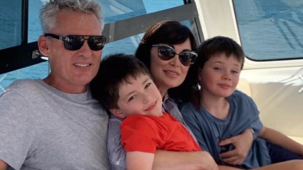 Lisa Oldfield and boyfriend James Laws with Lisa's sons. Picture: Instagram 