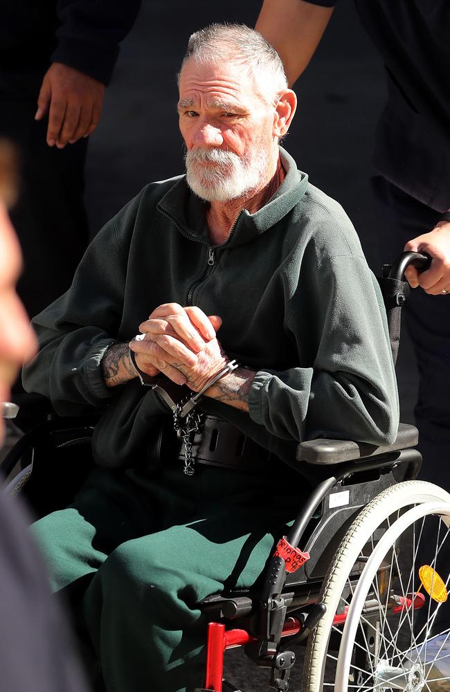 Killer Gary Murphy pictured leaving hospital after recovering from a jail bashing. Picture: Tim Hunter.