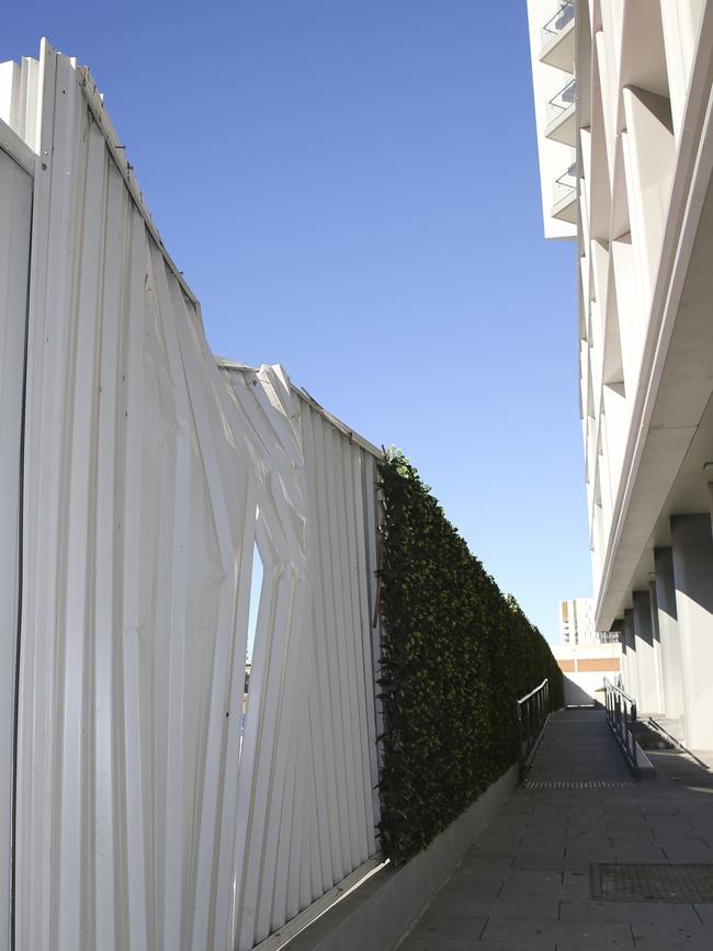 The site where Shuyu Zhou fell to her death in Zetland. Picture: Dylan Robinson