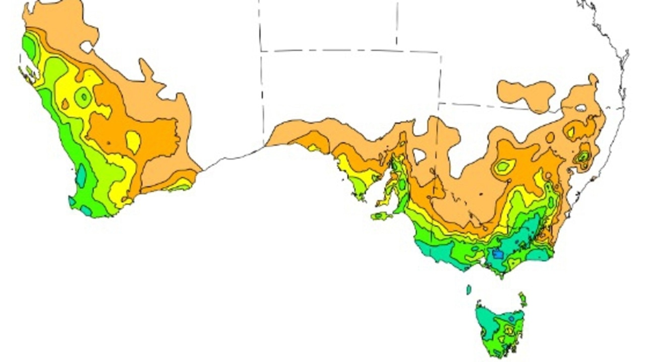 Rainfall totals reached as high as 210mm in Victoria last week. Picture: Bureau of Meteorology