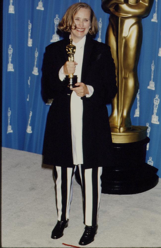 Jane Campion with her Oscar for Best Original Screenplay. Picture: Frank Trapper/Corbis via Getty Images