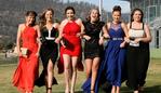 L to R: Hannah Klug, Annie Blackwell, Maddi Townsend, Marnie-Rose Kerruish, Laura Knowles and Ebony Blackwell at the St Mary's School formal at Tattersalls Park on Friday 28 November 2014