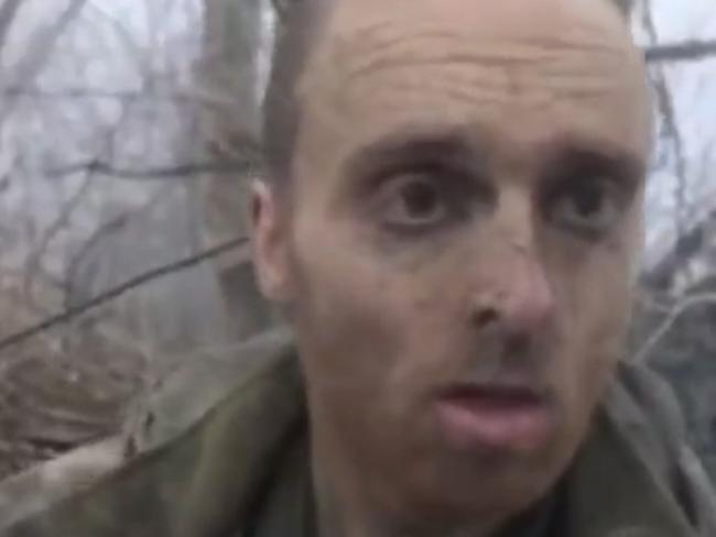 Australian man Oscar Jenkins was captured by Russian forces in Ukraine. Picture: Screengrab