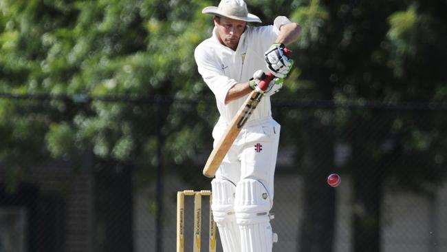 Tim Wright opens the batting fro Mont Albert against Ashburton Willows