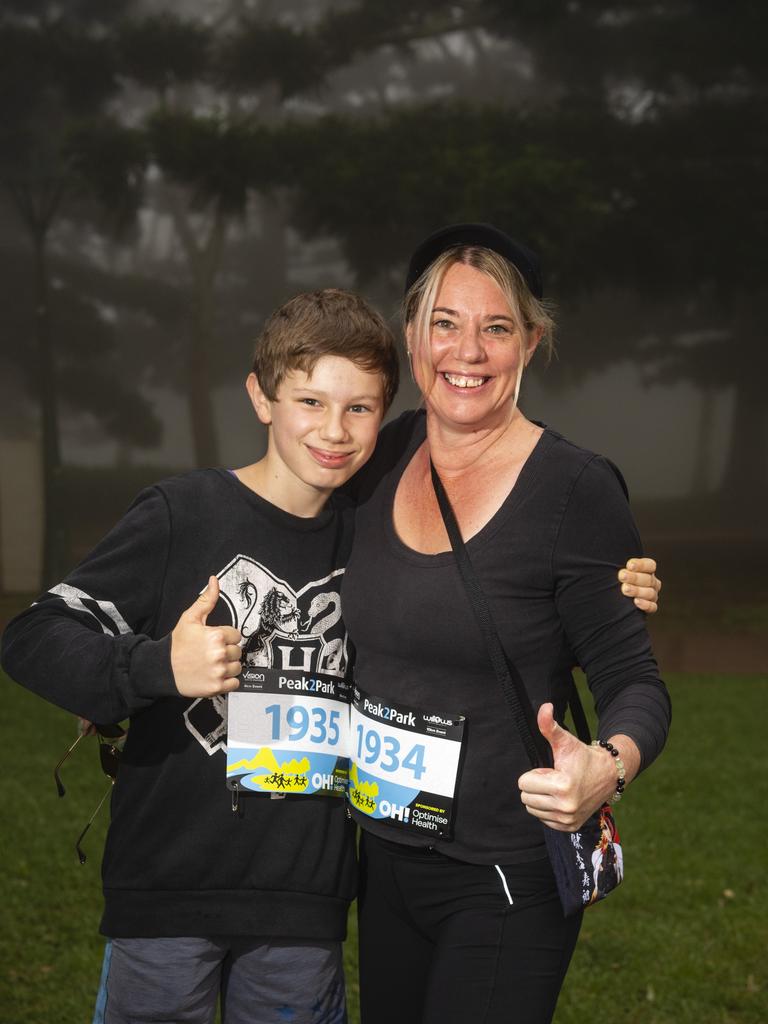 Altai Kose-Harch and Helen Harch at Peak2Park 2022, Sunday, April 3, 2022. Picture: Kevin Farmer