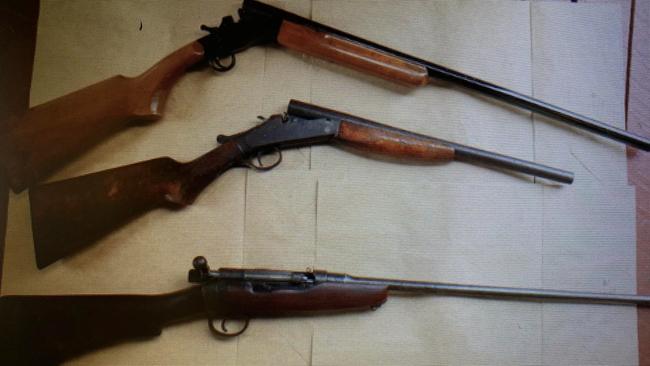 Some of the weapons seized from Jeffrey Micheal Firkin's house at Weston. Picture: Supplied.