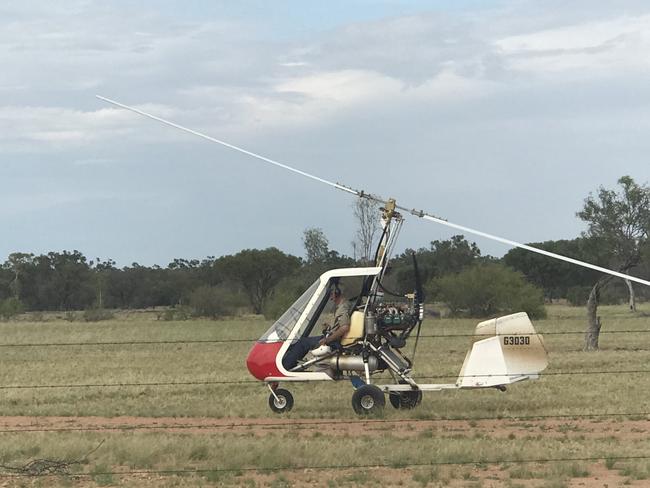 Guy uses his gyrocopter for mustering as well as surveillance of his cattle during the wet season.