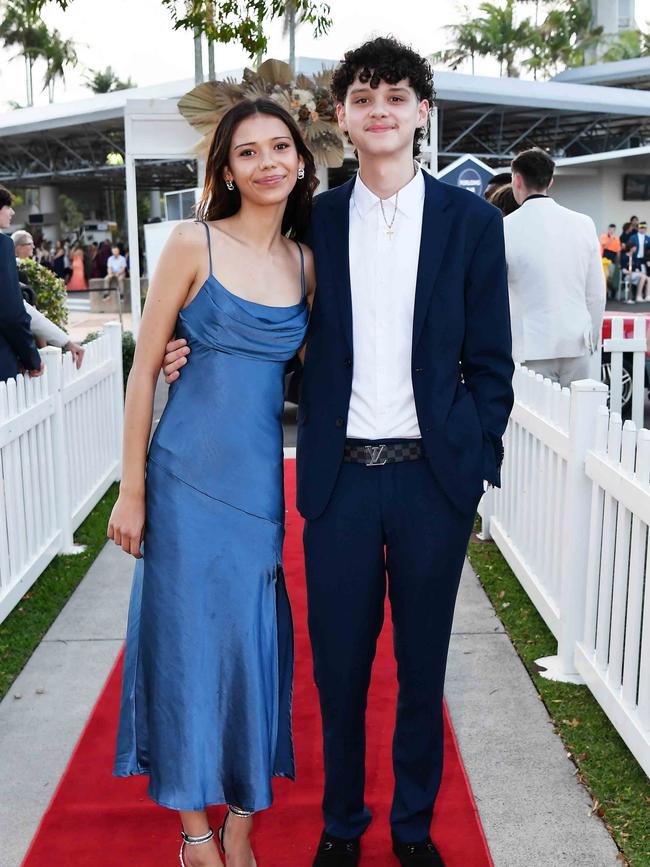 Leila Brennan and Jack Liebig at the 2023 Caloundra State High School Year 12 formal. Picture: Patrick Woods.