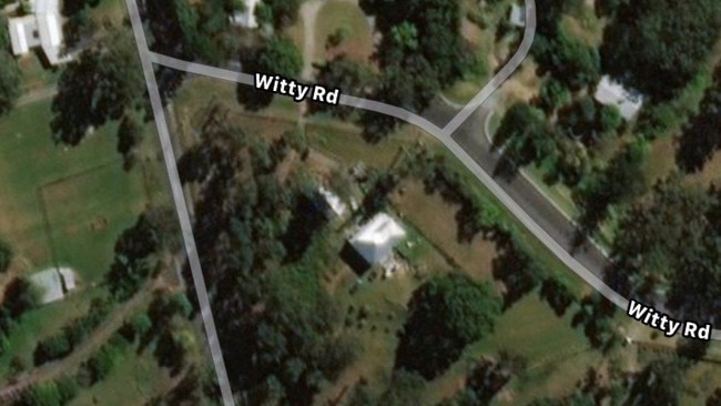 Google Earth image of the Witty Rd/Church Rd, Moggill, area where the Hawkesbury Rise Estate is being built