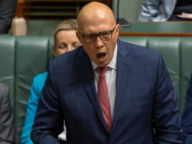 CANBERRA, AUSTRALIA - NewsWire Photos MARCH 29, 2023: Opposition Leader Peter Dutton faced off with Prime Minister Anthony Albanese during Question Time in the House of Representatives in Parliament House Canberra.Picture: NCA NewsWire / Gary Ramage