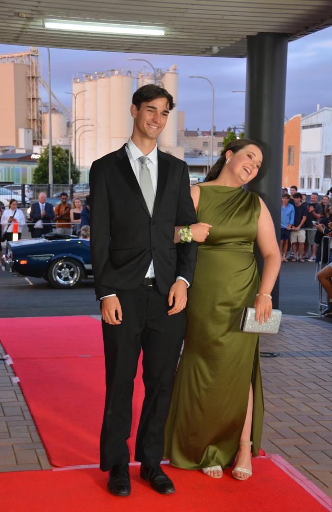 Toowoomba school formals. At the 2023 St Ursula's College formal is graduate Madeline Reeves with her partner. Picture: Rhylea Millar