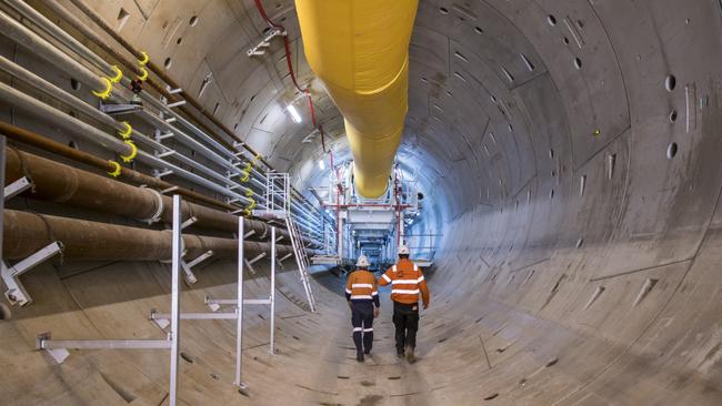 The Metro Tunnel’s first tunnel boring machine is making steady progress creating one of the Project’s twin rail tunnels under North Melbourne. Picture: Victorian Government