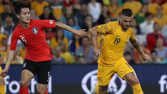 Josh Risdon has become a mainstay of the Socceroos. Picture: Getty