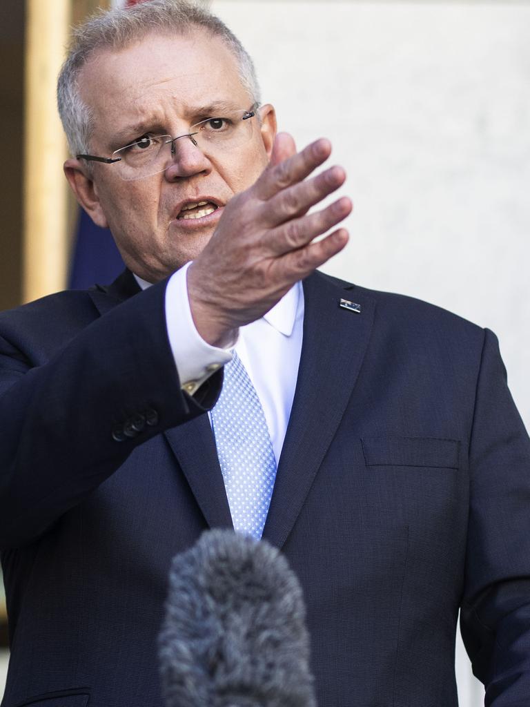 Prime Minister Scott Morrison says he doesn’t have a plan for international travel without a vaccine. Picture: Gary Ramage/NCA NewsWire