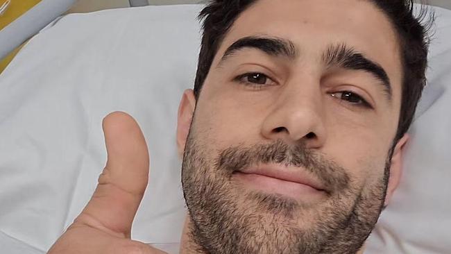 Christian Petracca in hospital. Picture: Instagram