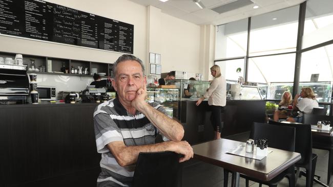 Then owner of Zippy's Cafe John Georgiou at Southport was upset trade had been non existent during the Commonwealth Games. Photo by Richard Gosling