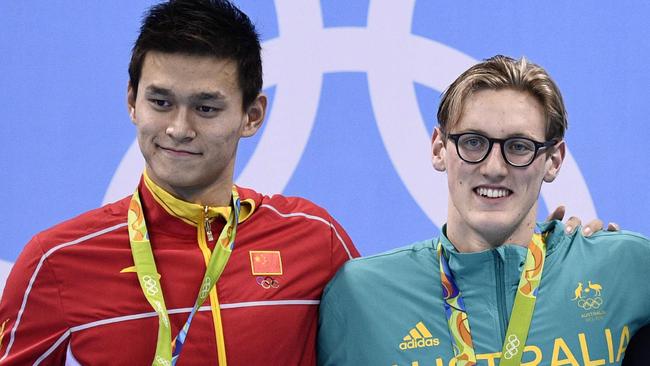 Mack Horton brought Sun Yang’s doping scandal to the forefront after he defeated him in the 400m freestyle in Rio. Picture: AFP