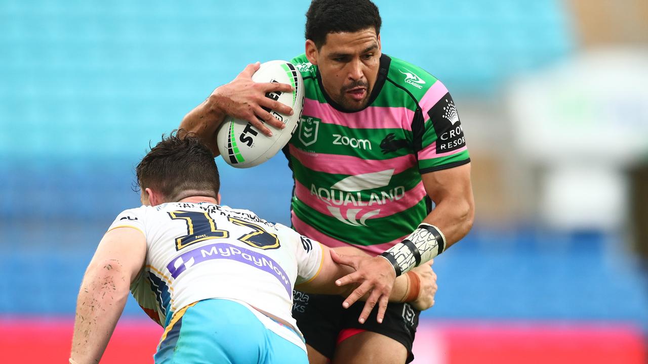 The South Sydney Rabbitohs put on another try-scoring masterclass against the Titans. (Photo by Chris Hyde/Getty Images)