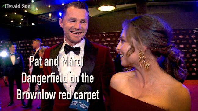 Pat and Mardi Dangerfield on the Brownlow red carpet