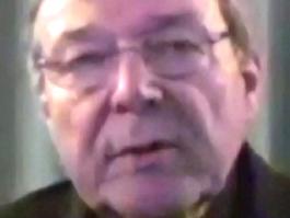 Cardinal George Pell appearing in Rome as part of the Royal Commission into Institutional Responses to Child Abuse. Video grab.