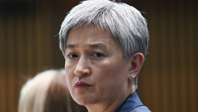 CANBERRA, AUSTRALIA, NewsWire Photos. OCTOBER 26, 2023: Foreign Affairs Minister Penny Wong appears before Senate estimates at Parliament House in Canberra. Picture: NCA NewsWire / Martin Ollman