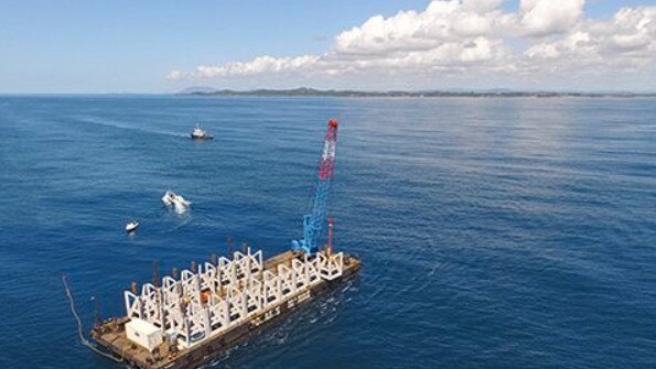 The making of an artificial reef of the coast of Port Macquarie. Pic NSW DPI