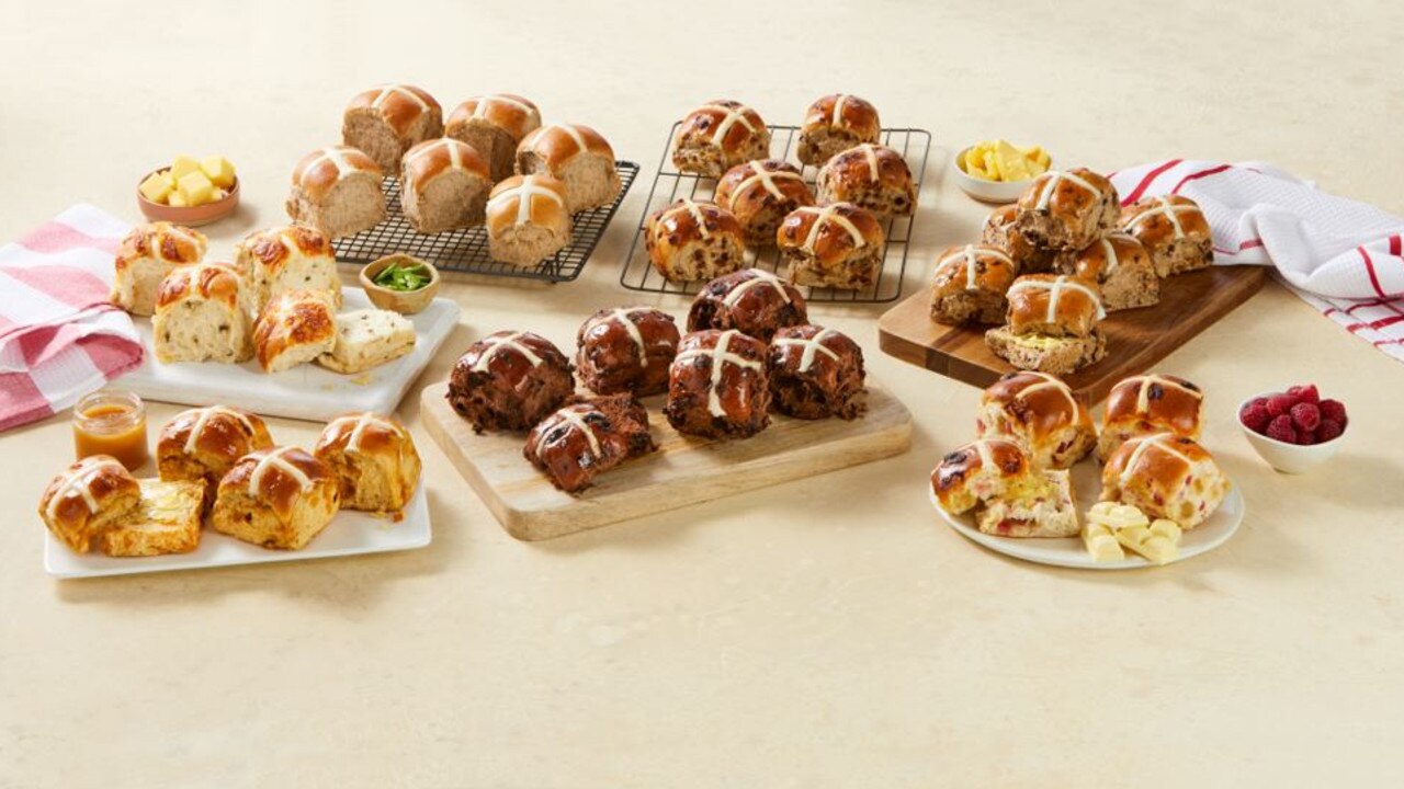 Also joining the hot new addition is the fan-favourite White Chocolate and Raspberry hot cross buns. Picture: Supplied