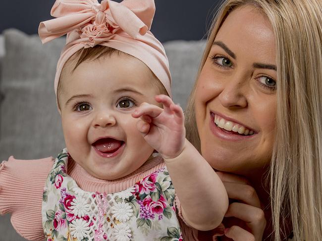Jade Alderson's daughter, Halle Vella, 7 months, is this years Winner of the Gold Coast''s cutest baby competition 2020. Picture: Jerad Williams