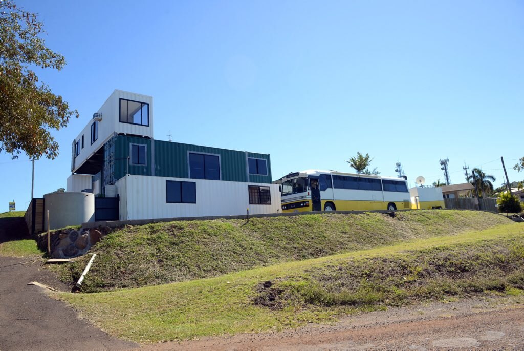 GRAND DESIGN: Phil Murphy is building a unique house on The Hummock out of shipping containers. Photo taken on 27 April 2015. Photo: Max Fleet / NewsMail. Picture: Max Fleet