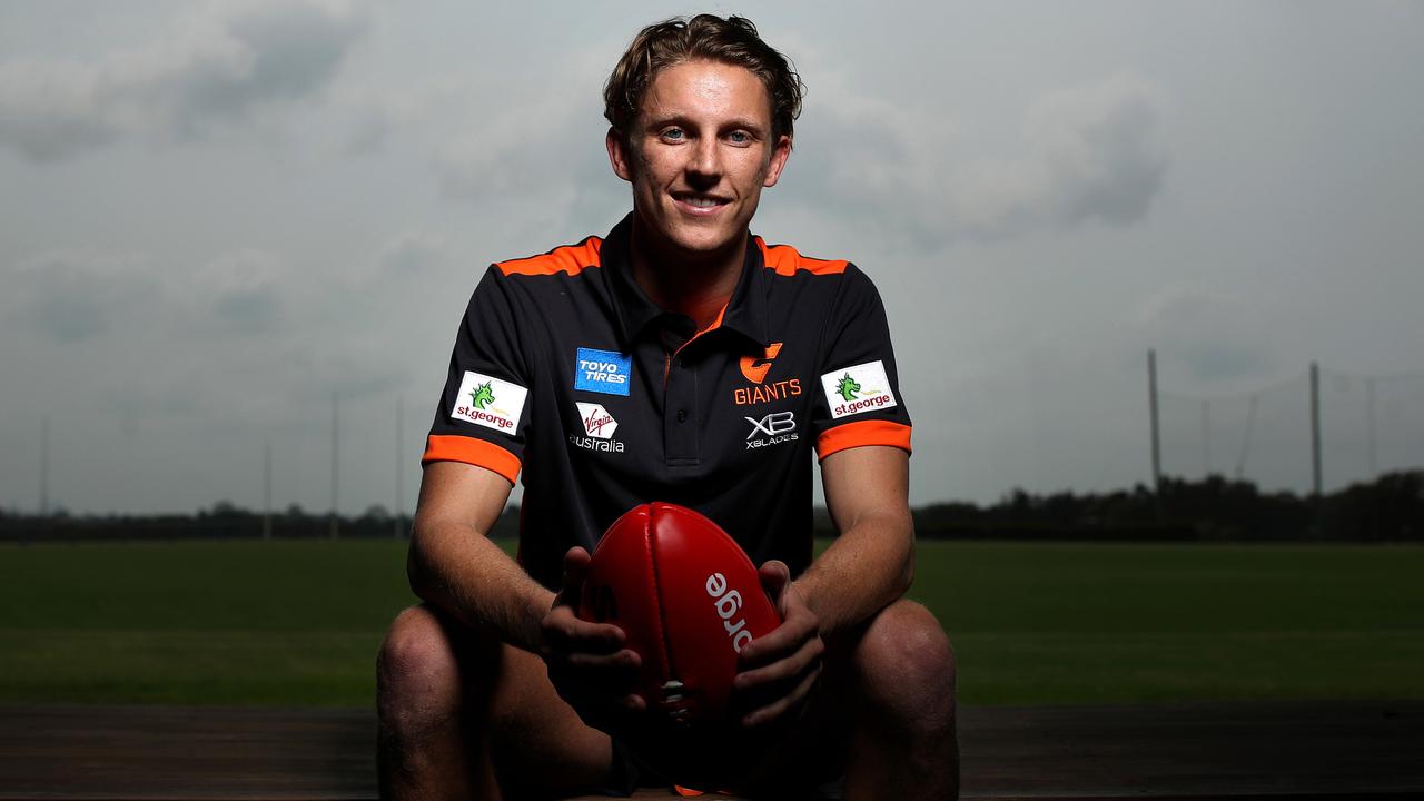 Lachie Whitfield after announcing he has signed a 7-year deal to remain with GWS. Picture: Phil Hillyard