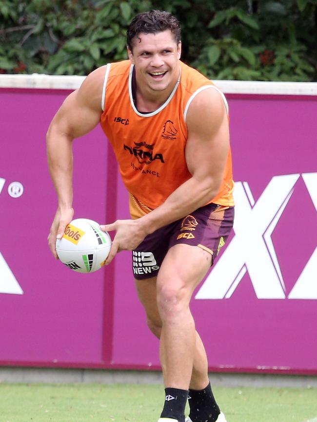 James Roberts at training yesterday. Picture: Richard Gosling/AAP