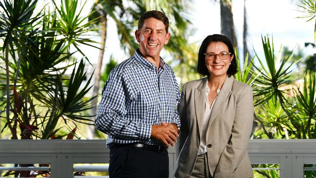 Treasurer Cameron Dick with Jordan MP Charis Mullen. Mrs Mullen said a new fire and rescue station in Greater Springfield was very important for the rapidly growing area. Picture: Alix Sweeney