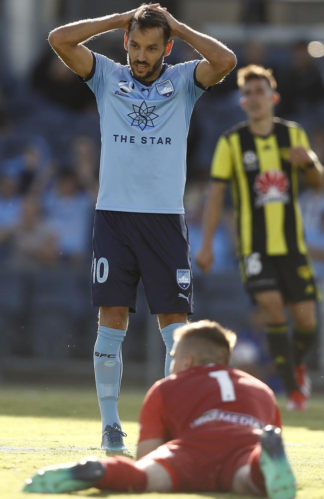 Milos Ninkovic laments failing to find the net on Saturday.