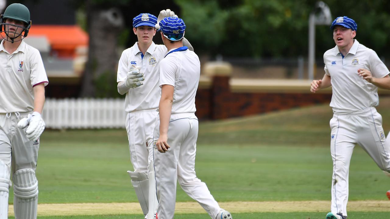 Matt Fielding is congratulated, with gloves. Picture, John Gass