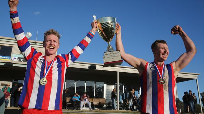 Lindenow South beat Swifts Creek in last year’s Omeo and District grand final. Picture Yuri Kouzmin