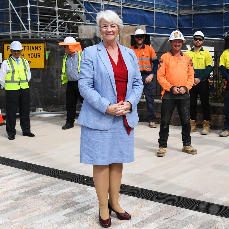 Rockhampton Mayor Margaret Strelow during a visit to the gallery construction site.