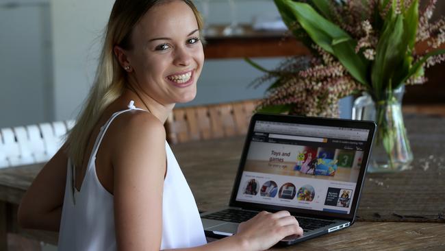 Pauline Frey tries out Amazon. Picture: Stewart McLean