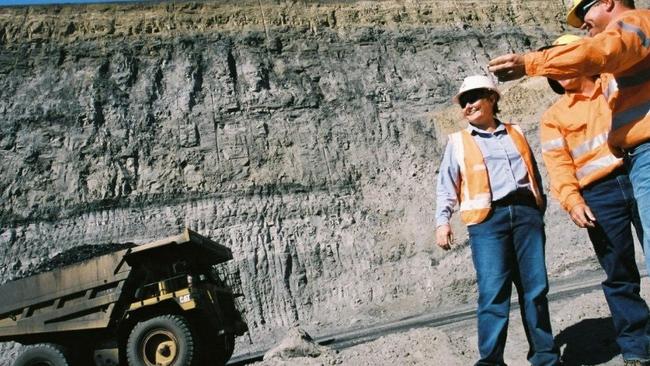 Workers at the BHP Mitsubishi Alliance Blackwater coal mine in Queensland.