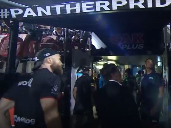 Latrell Mitchell was allegedly targeted in the tunnel at BlueBet Stadium.