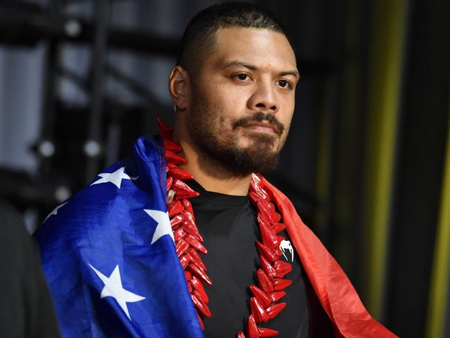 LAS VEGAS, NEVADA - MAY 22: Justin Tafa of New Zealand walks out prior to his heavyweight bout during the UFC Fight Night event at UFC APEX on May 22, 2021 in Las Vegas, Nevada. (Photo by Chris Unger/Zuffa LLC)