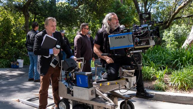 Christopher Nolan filming <i>Oppenheimer</i> on the IMAX camera.