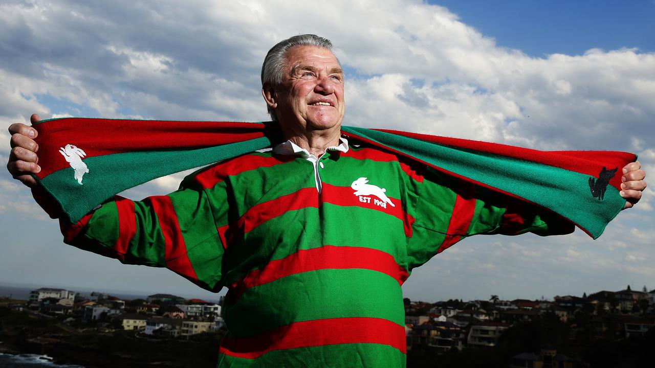 George Piggins wearing his South Sydney rugby league gear.