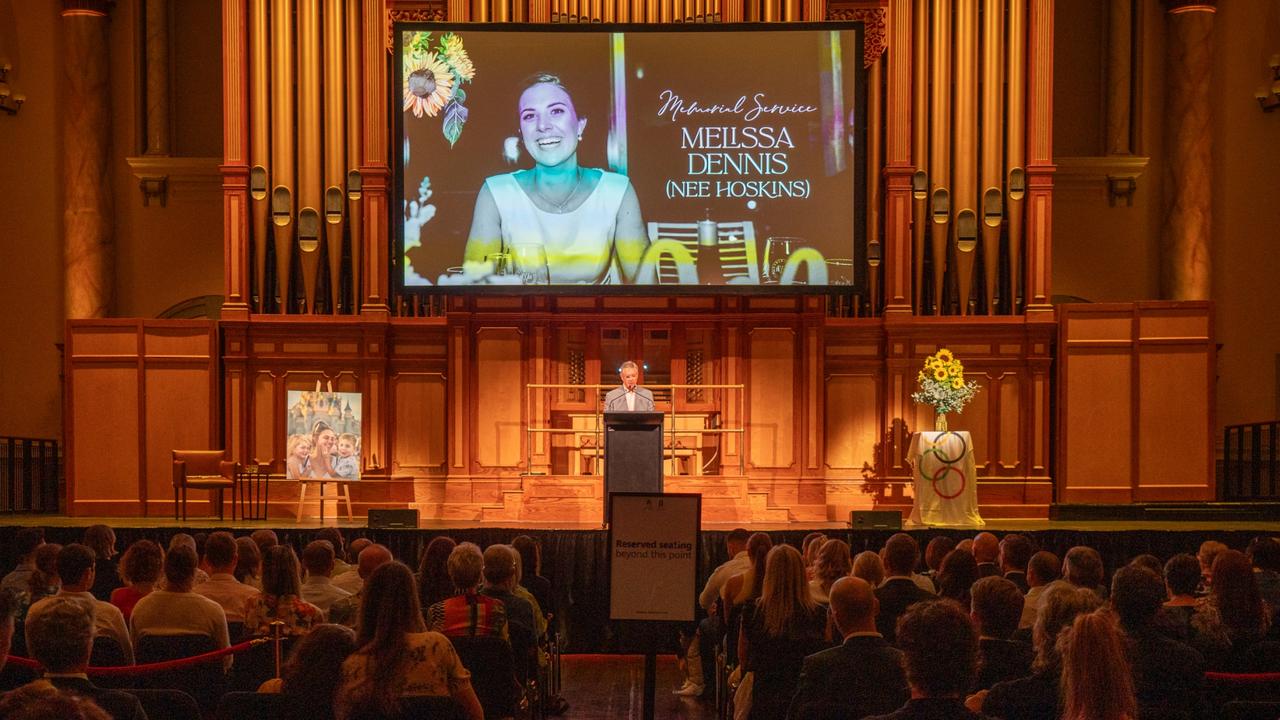 Ms Hoskins’ memorial service at Adelaide Town Hall. Picture: ABC / Brant Cumming