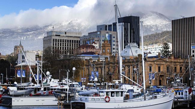 Hobart is a beautiful place to be in winter. Snow on kunanyi/ Mount Wellington. Picture: Chris Kidd